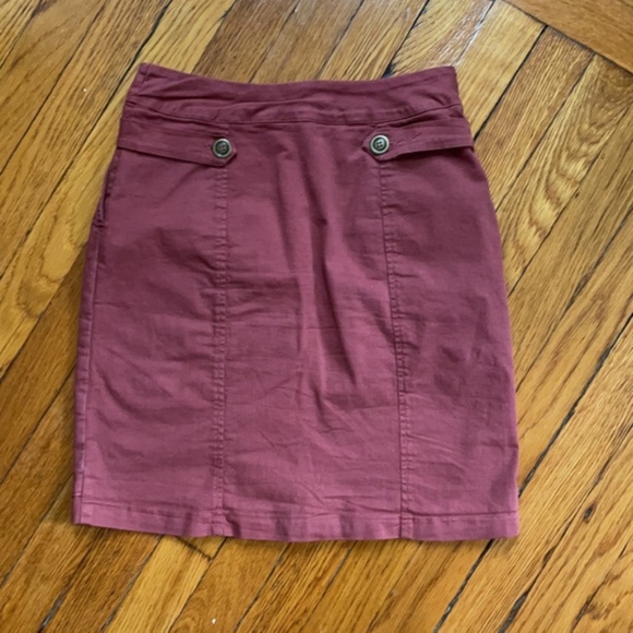 Anthropologie Amadi Red Buttoned Utility Skirt - Picture 5 of 6